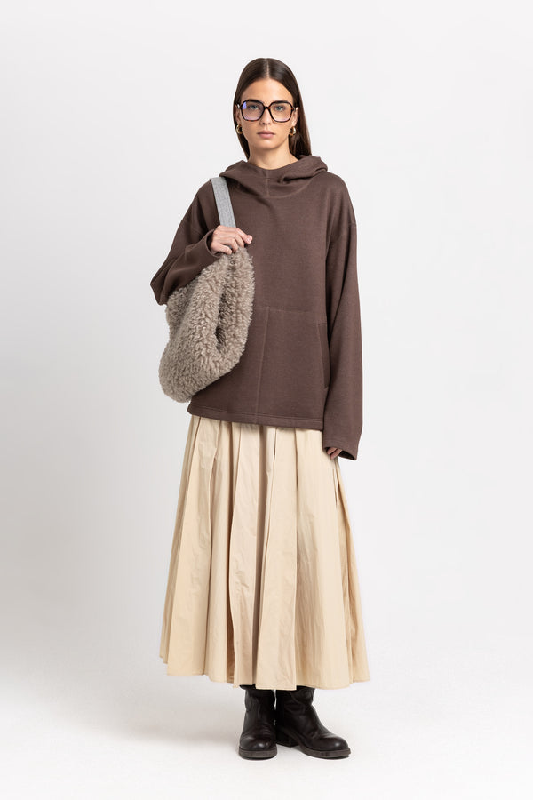 Nehera Earth Brown Unisex Hooded Sweatshirt