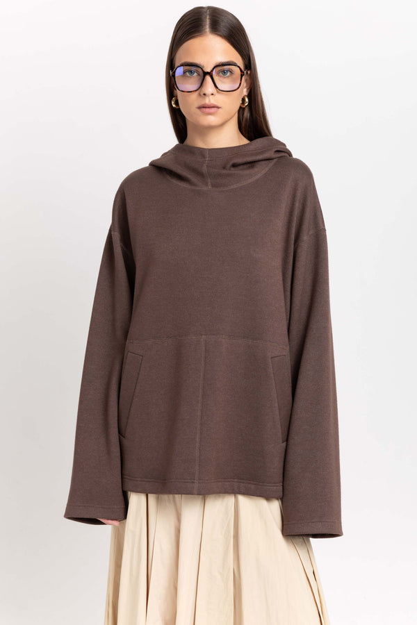 Nehera Earth Brown Unisex Hooded Sweatshirt