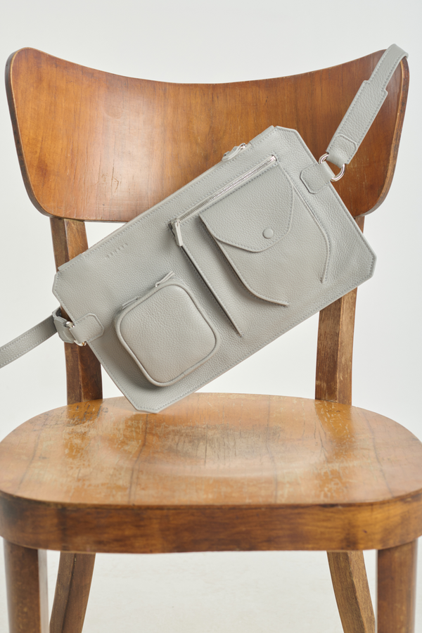nehera Elephant grey leather belt bag
