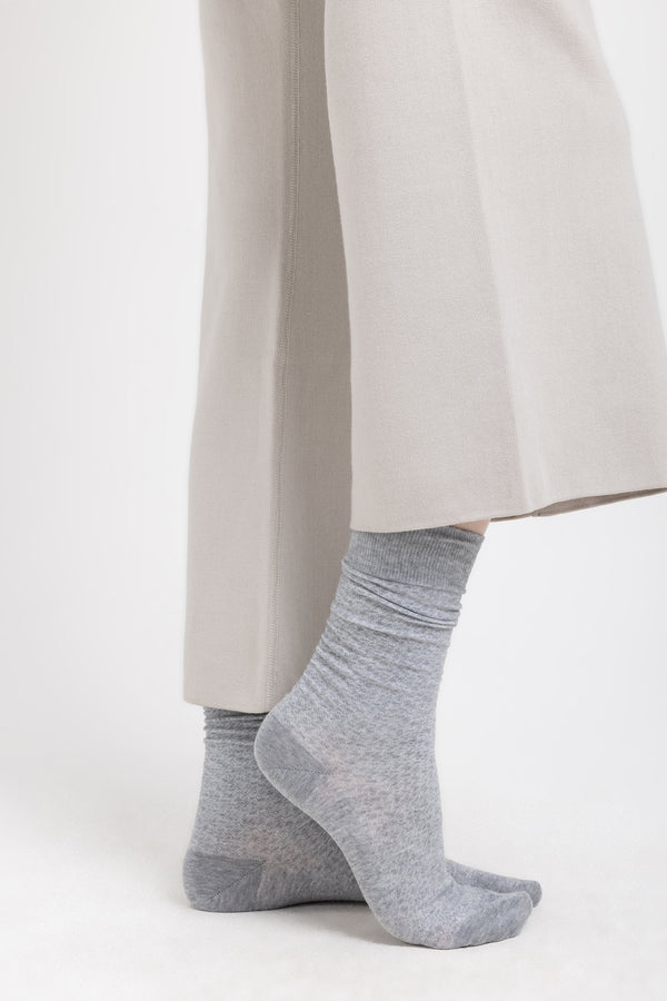 nehera Grey cotton blend socks with fine pattern