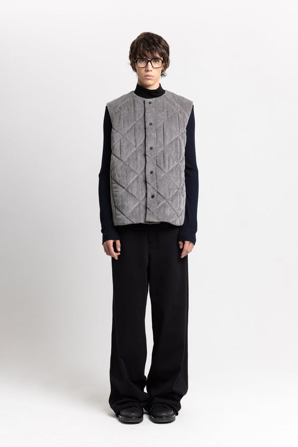 nehera Grey quilted corduroy vest