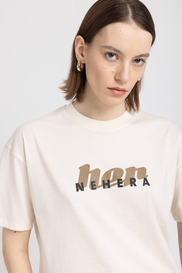 nehera ‘HER’ Natural cotton boxy fit t-shirt