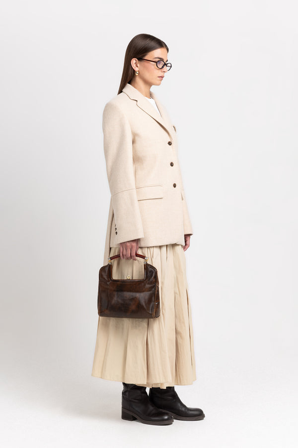 Nehera Light Beige Alpaca Wool Tailored Jacket