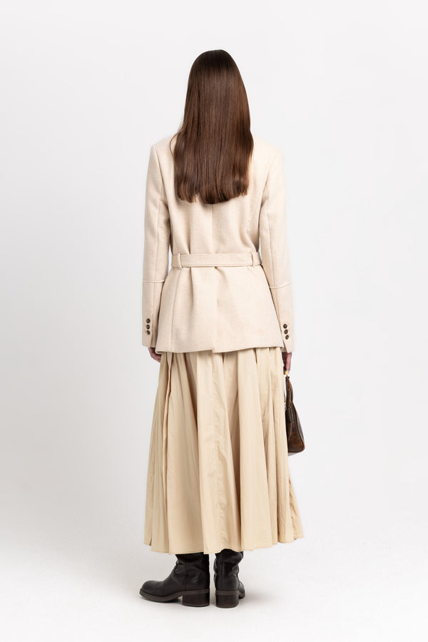 Nehera Light Beige Alpaca Wool Tailored Jacket