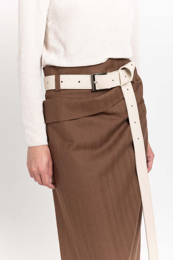Nehera Light Beige Long Leather Belt