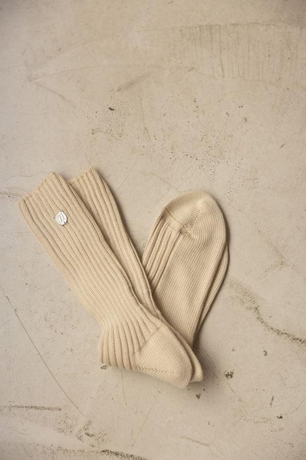 Nehera Light Beige Pure Cotton Ribbed Socks