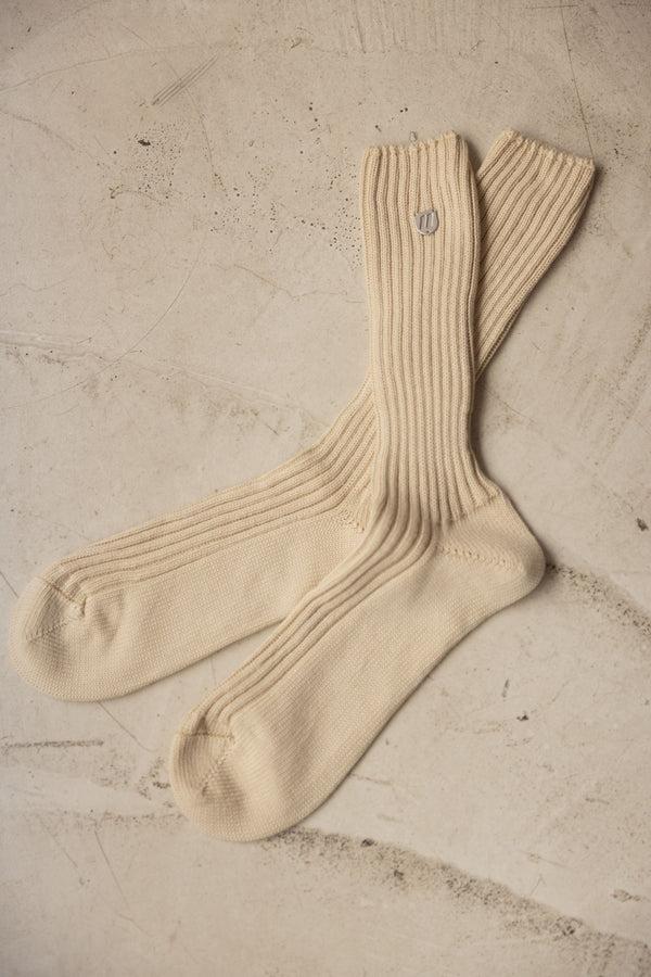 nehera Light beige pure cotton ribbed socks