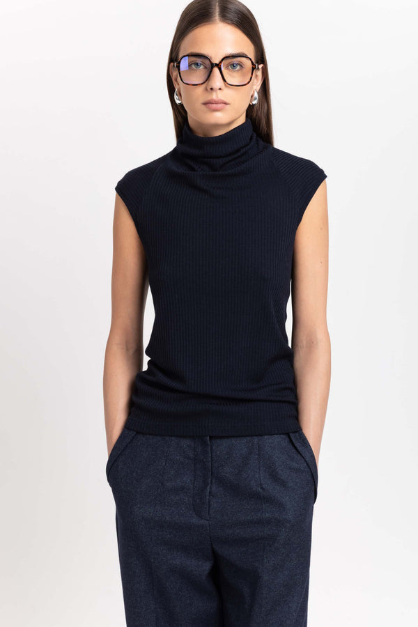 Nehera Navy Rollneck Tank Top