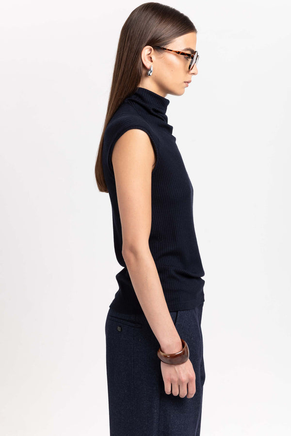 Nehera Navy Rollneck Tank Top