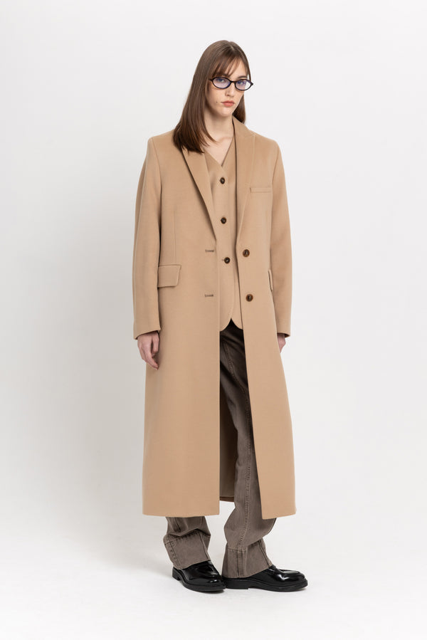nehera Oatmeal wool cashmere melton tailored coat