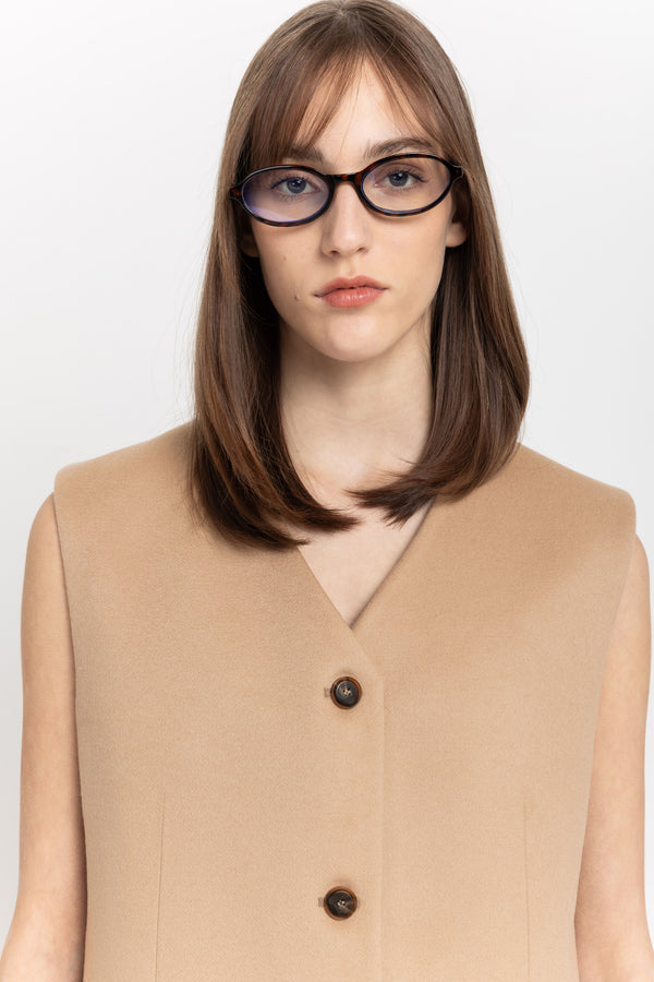 Nehera Oatmeal Wool Cashmere Tailored Vest