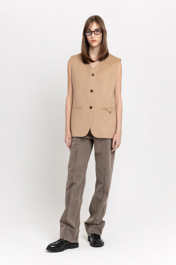 nehera Oatmeal wool cashmere tailored vest