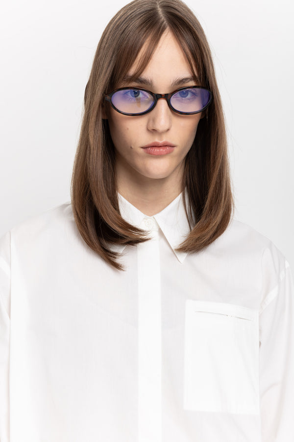 Nehera Off White Cotton Poplin Relaxed Shirt