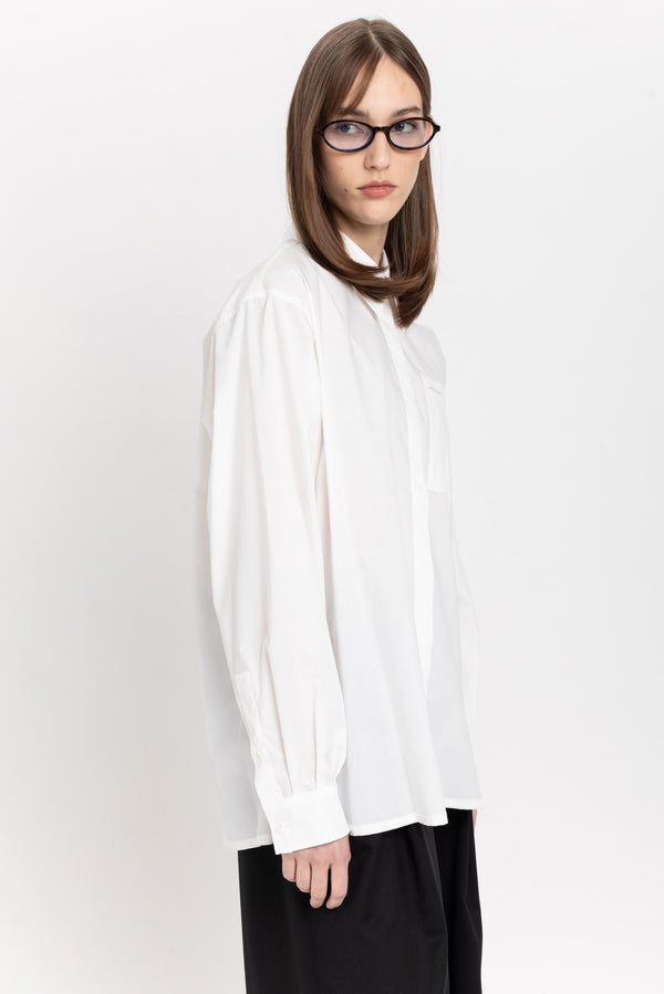 Nehera Off White Cotton Poplin Relaxed Shirt