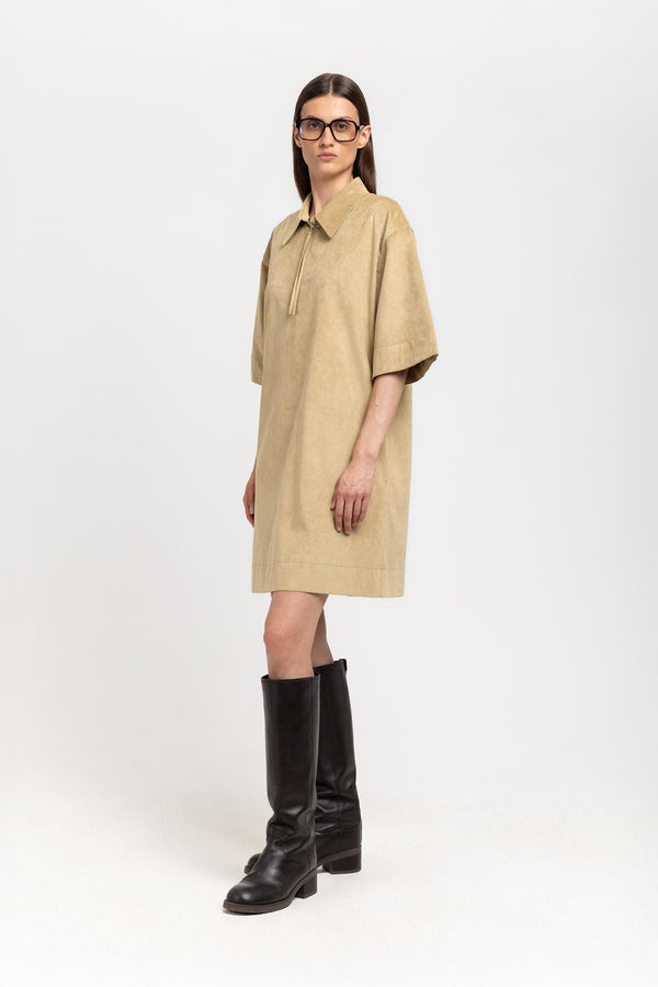 Nehera Olive Soft Alcantra Dress