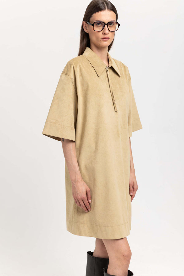 Nehera Olive Soft Alcantra Dress
