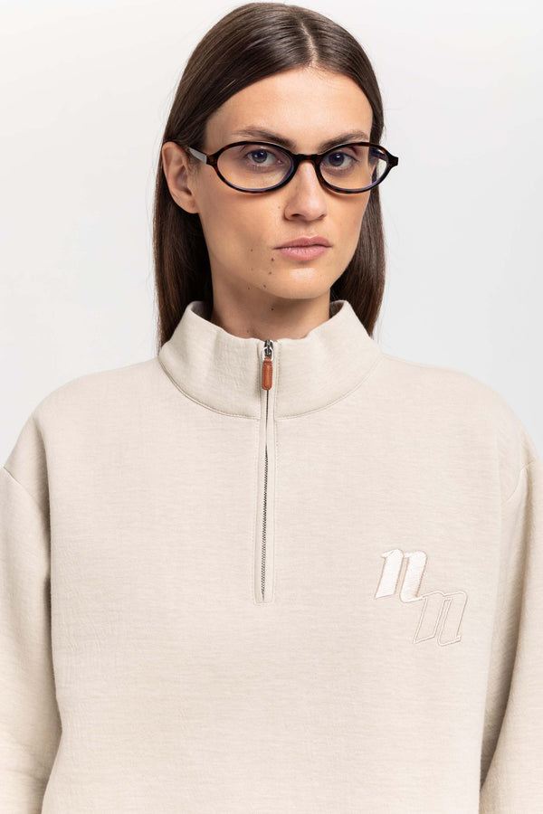 Nehera Sand Doubleface Cotton Oversized Sweatshirt