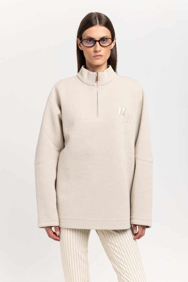 Nehera Sand Doubleface Cotton Oversized Sweatshirt