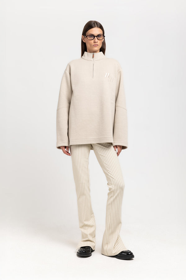 nehera Sand doubleface cotton oversized sweatshirt