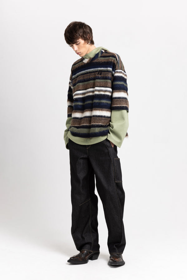 Nehera Striped Mohair Short Sleeve Sweatshirt