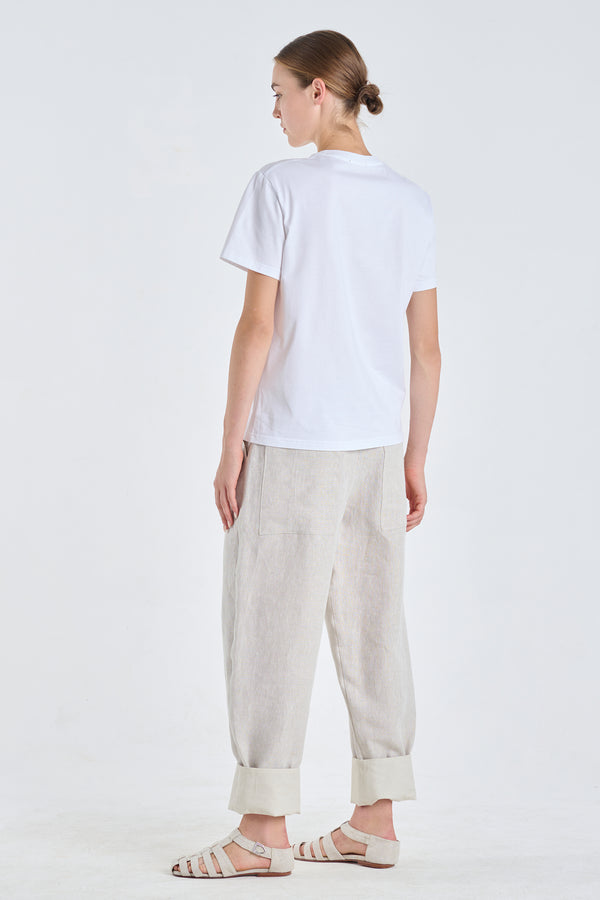 Nehera White Cotton 'HIDE&SEEK LOGO' Jersey T-shirt