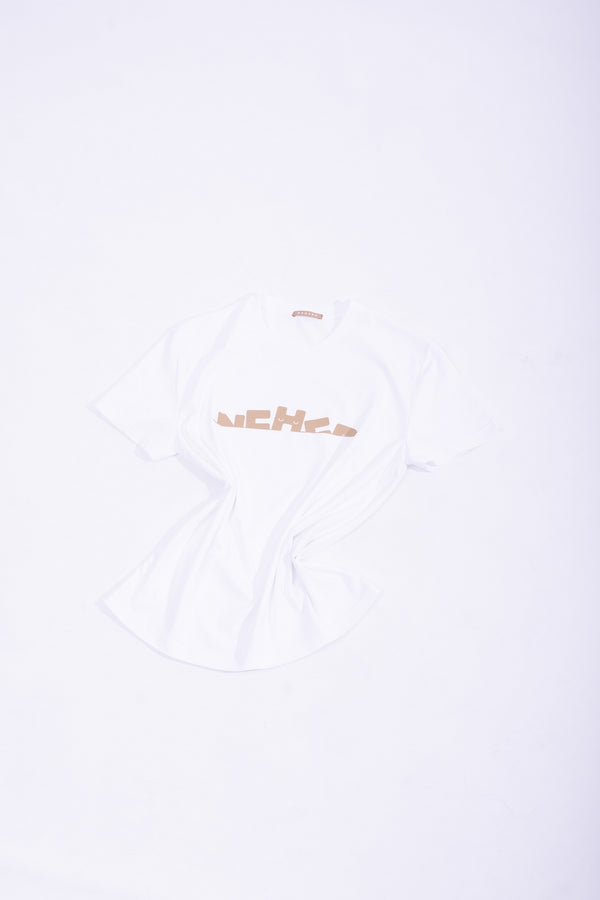 Nehera White Cotton 'HIDE&SEEK LOGO' Jersey T-shirt