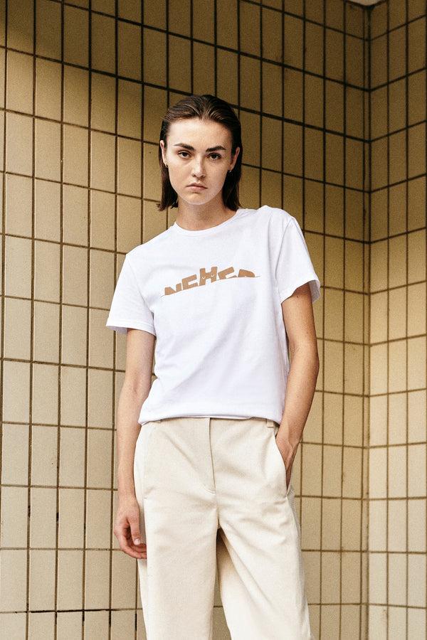 nehera White cotton 'HIDE&SEEK LOGO' jersey t-shirt