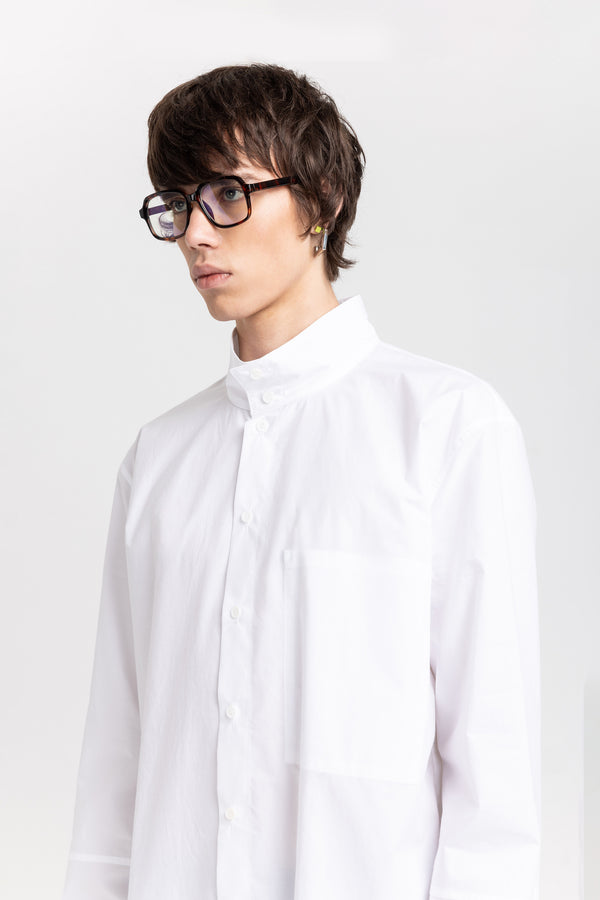 Nehera White Luxury Poplin Long Shirt