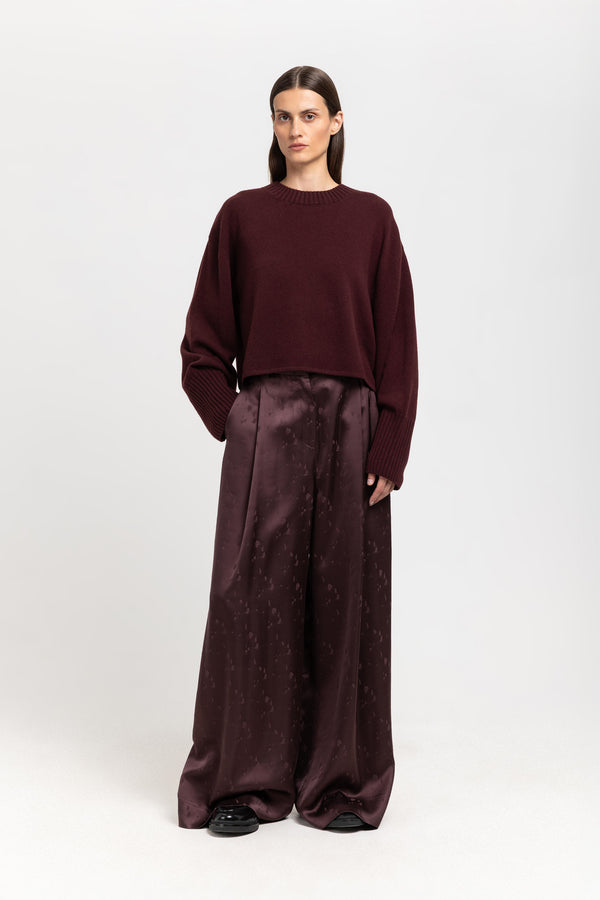 nehera Wine red cashmere cropped pullover
