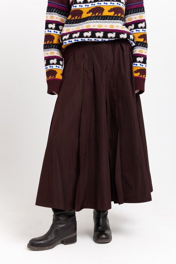 Nehera Wine Red Voluminous Skirt