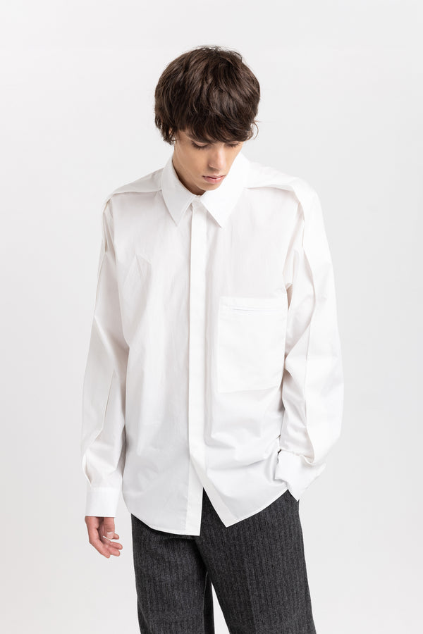 Nehera Off-white Cotton Crispy Poplin Relaxed Shirt