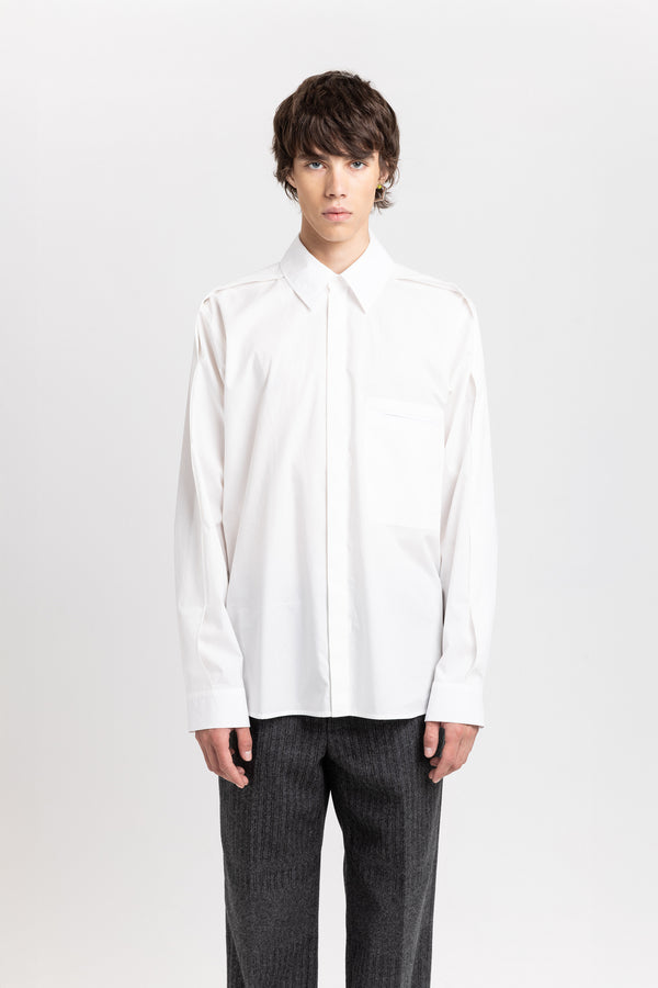 Nehera Off-white Cotton Crispy Poplin Relaxed Shirt