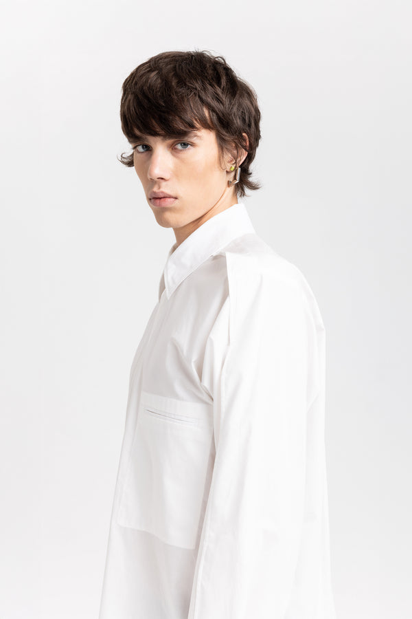 nehera Off-white cotton crispy poplin relaxed shirt