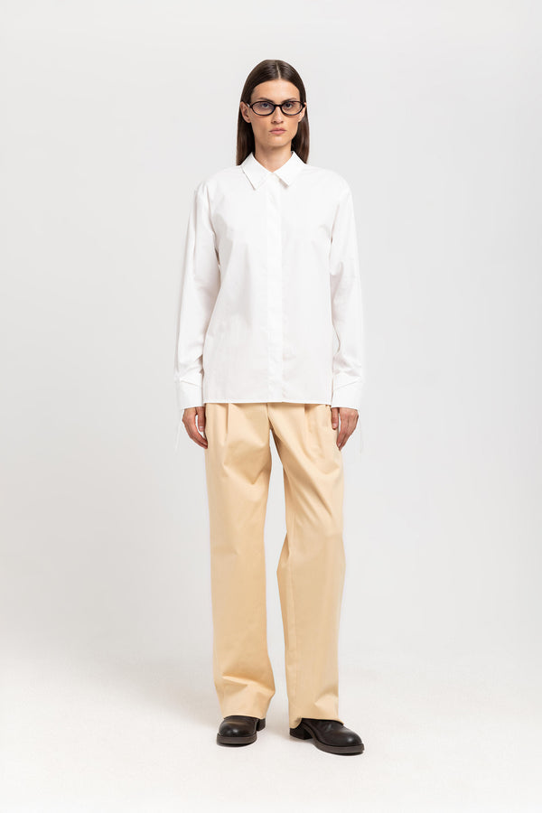 nehera Off white cotton shirt with creative sleeves