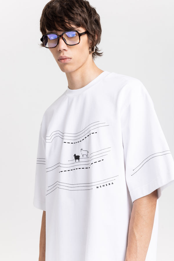 Nehera Solid Cotton Jersey Unisex T-shirt With Embroidery