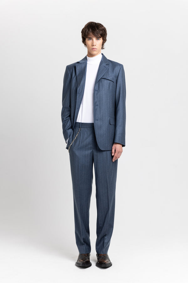 nehera Spruce blue pinstripe soft wool tailored pants