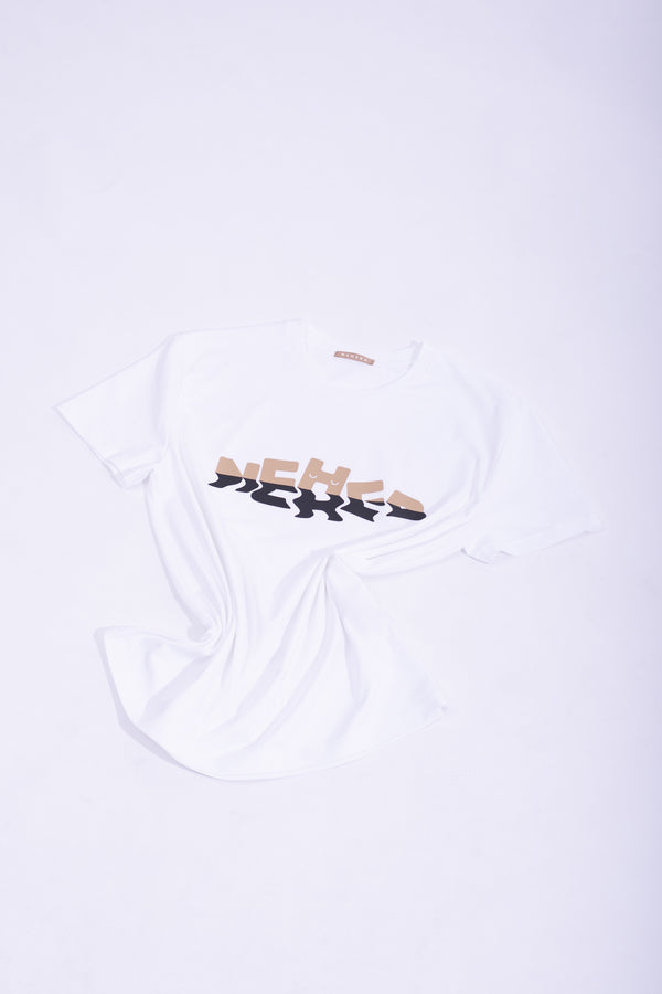 nehera White jersey 'HIDE&SEEK LOGO REFLECTION' jersey t-shirt
