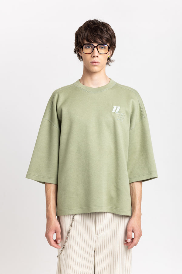 Nehera Willow Green Double Jersey Short Sleeve Sweatshirt
