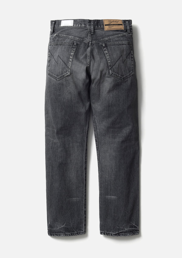 Neighborhood BLACK DENIM WASHED SLIM STRAIGHT PANTS