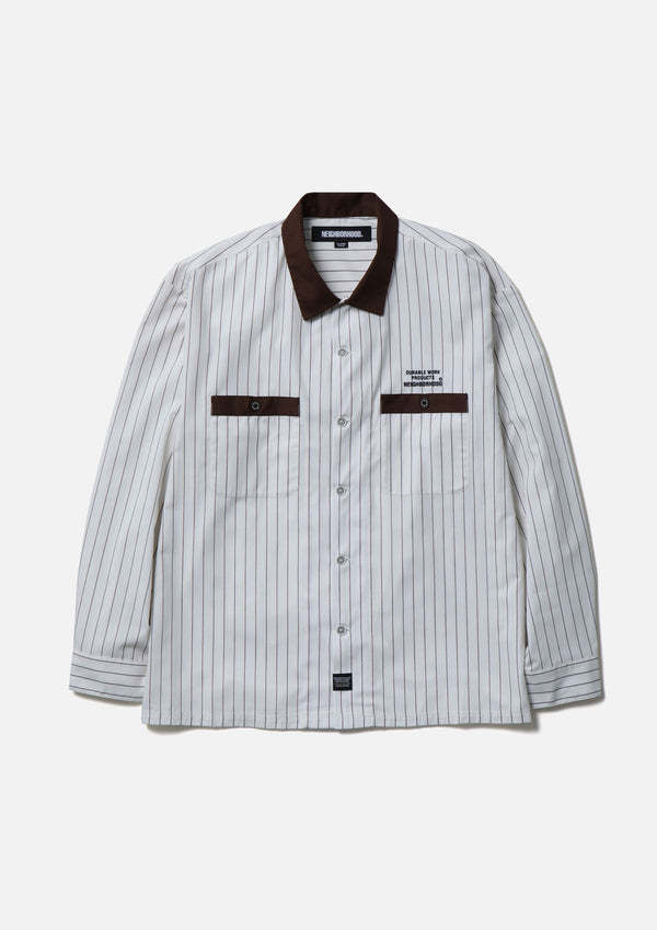 neighborhood CLASSIC WORK STRIPE SHIRT LS