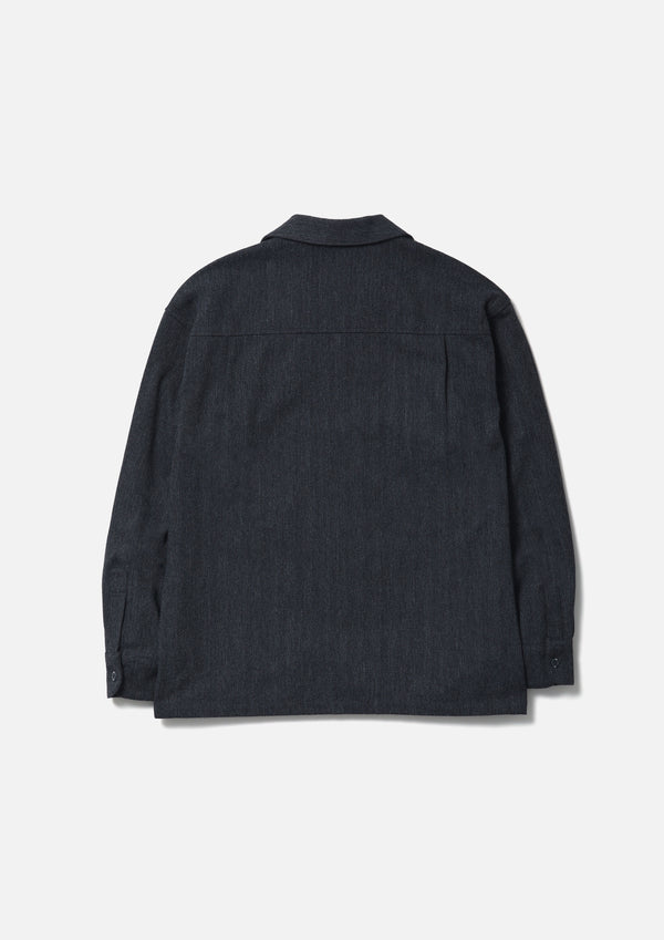 Neighborhood HERRINGBONE OPEN COLLAR SHIRT LS
