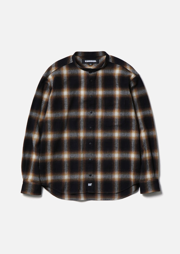Neighborhood HOMBRE CHECK BAND COLLAR SHIRT LS