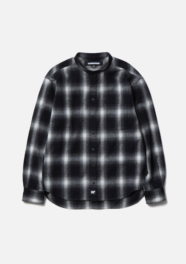 neighborhood HOMBRE CHECK BAND COLLAR SHIRT LS