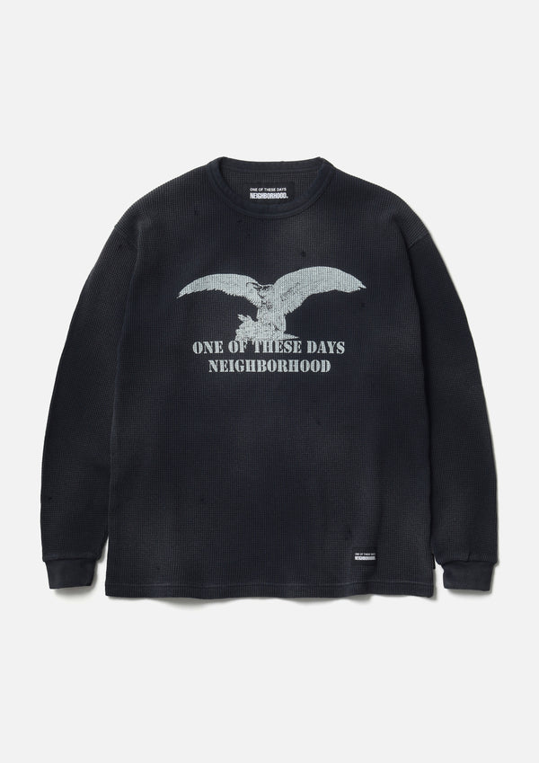 neighborhood NH X OOTD . WAFFLE FABRIC CREWNECK LS