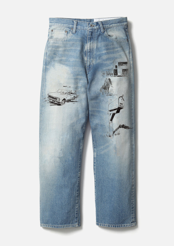 neighborhood NH X OOTD . WASHED DP BASIC DENIM PANTS