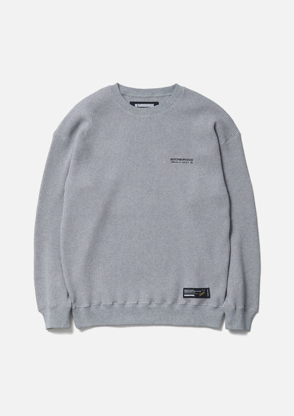 neighborhood WAFFLE FABRIC CREWNECK LS-1