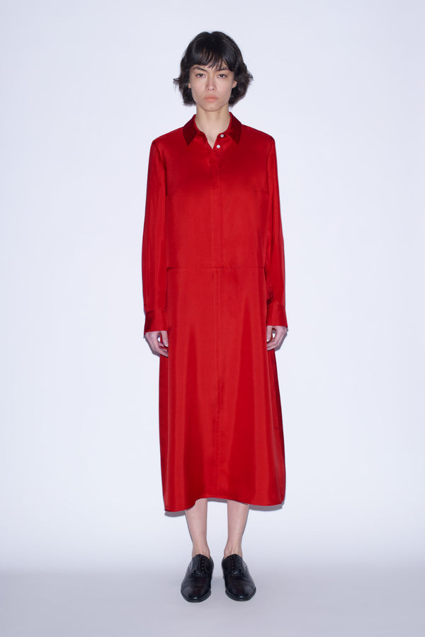 nellie partow Clover Dress Scarlet