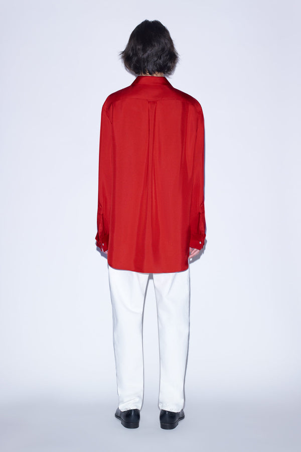 Nellie Partow Dahlia Shirt Scarlet