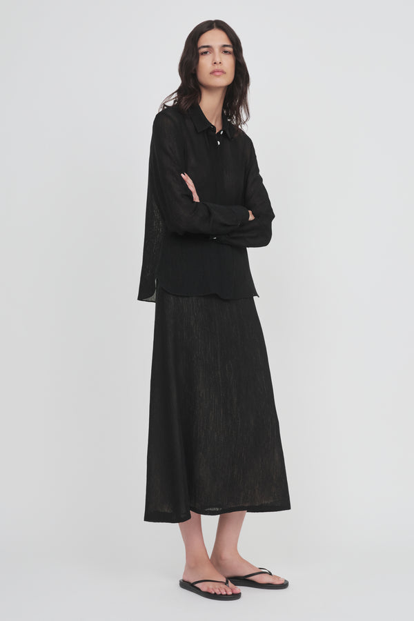 nellie partow Edie Shirt Black