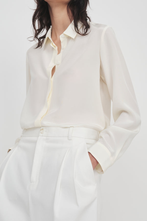 Nellie Partow Edie Shirt Ivory